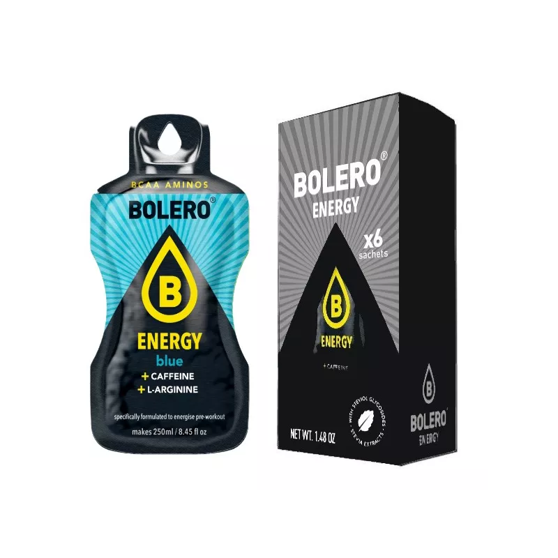 Energy Blue - Box of 6 Sachets (6x7g) sugar-free energetic drink - BOLERO®