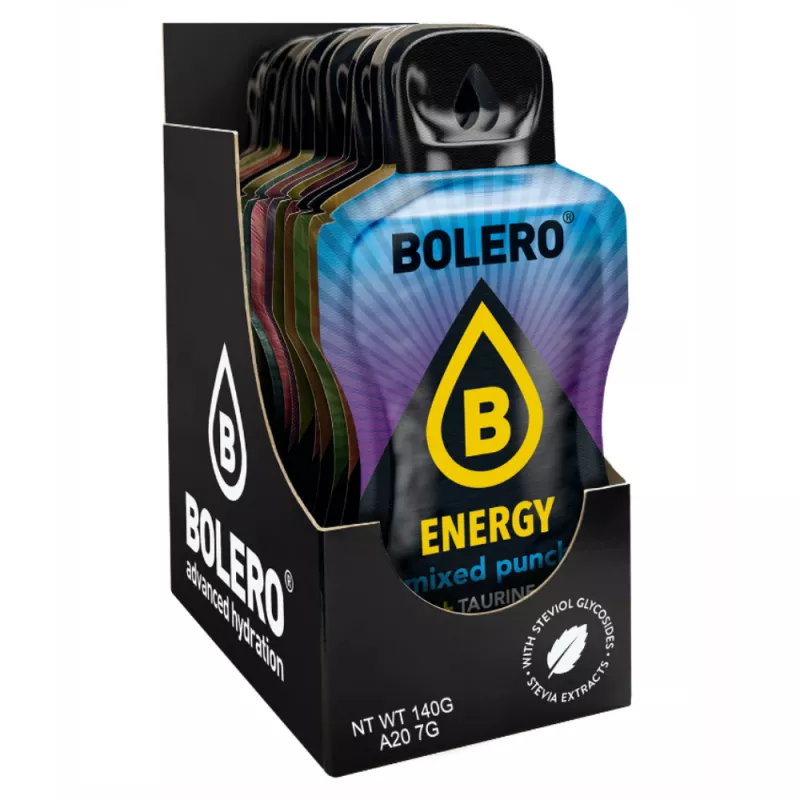 0) Energy 20 flavours - Box of 20 Sachets (20x7g) sugar-free energetic drink - BOLERO®