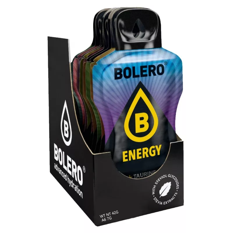 0) Energy 6 Flavours - Box of 6 Sachets (6x7g) sugar-free energetic drink - BOLERO®