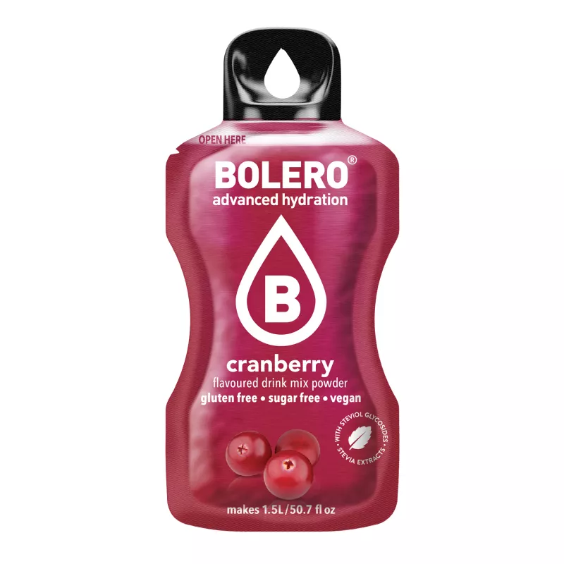 Cranberry - 9g Sachet for 1500ml of ready sugar-free drink - BOLERO®